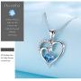 Birthstone Necklaces for Women Sterling Silver Birthstone Cubic Zirconia CZ Heart Pendant Necklace Fashion Jewelry Anniversary Birthday Gifts for Girls Her Mom Wife Daughter Yourself, 16+2 Inch
