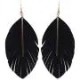 Miracle Collection Lightweight Genuine Soft Leather Fringe Leaf with Simple Drop Metal Bar Dangle Earring for Women and Girls Miracle Collection Lightweight Genuine Soft Leather Fringe Leaf with Simple Drop Metal Bar Dangle Earring for Women and Girls