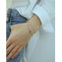 FILOBOKO Doulbe Layer Link Rose Gold Color Charm Chain Bracelets For Women Stainless Steel Bracelets Fashion Bangles Jewelry Gift