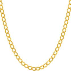 Lifetime Jewelry 4mm Diamond Cut Curb Link Chain Necklace 24k Real Gold Plated