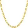Lifetime Jewelry 4mm Diamond Cut Curb Link Chain Necklace 24k Real Gold Plated