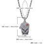 Moca Jewelry Hip Hop Iced Out Bling Personality Skull Pendant 18K Gold Plated Chain Necklace for Men Women