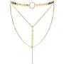 Suyi Stylish Layered Sequins Choker Necklace with Thin Long Chain Pendant for Women Lady Girl