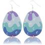 Easter Earrings Leather Dangle Earrings Cute Colorful Eggs Rabbit Bunny Animal Drop Earrings Lightweight Teardrop Geometric Multiple Colors Earrings for Women Girl Easter Jewelry