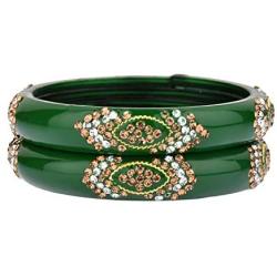 Efulgenz Fashion Jewelry Indian Bollywood Crystal Kundan Rhinestone Acrylic Resin Wedding Bracelet Bangle Set