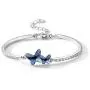 T400 Blue Purple Pink Butterfly Crystal Bangle Link Bracelet Birthday Gift for Women Girls T400 Blue Purple Pink Butterfly Crystal Bangle Link Bracelet Birthday Gift for Women Girls