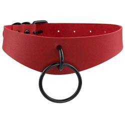 Manfnee PU Leather Choker Punk Lock Goth Emo Charm Spike Rivets Choker Necklace for Man Women