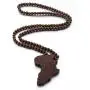 The Woos Wooden Beaded Sweater Chain Vintage Cross/African Map Pendant for Men and Women Hip Hop Necklace Jewelry Unisex Necklaces Gifts