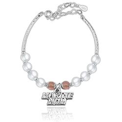 HN HNHB Marine Mom Bracelet Military Mom Navy Marine Gift Women Jewelry Gifts Makes Perfect Mom Gifts
