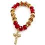 Nazareth Store Crystal Red Rosary Bracelet - Catholic Gift - Cross Bracelet - Crystals Bead Bracelet - Sacred Gift for Teen Girls Jewelry for Women & Men