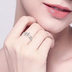 Inspirational Jewelry Sterling Silver Engraved Faith Double Cross Ring Christian Fashion Band Ring for Women Mother, Size 5-10