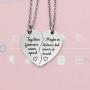 redrain BFF Necklace for 2-Split Valentine Heart Necklace Together Forever Never Apart Best Friends His Always Angel Her Warrior Pendant Friendship Necklace Set