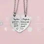 redrain BFF Necklace for 2-Split Valentine Heart Necklace Together Forever Never Apart Best Friends His Always Angel Her Warrior Pendant Friendship Necklace Set