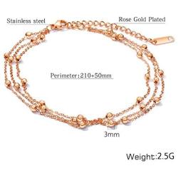 JUPPE Minimalist Anklet Ankle Bracelet Foot Chain with Heart Zircon Charms Beach Jewelry for Women and Girls