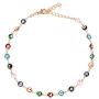 Colourful Evil Eyes Choker Gold Necklace Gift Her Jewelry for Women Girls