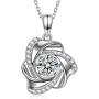 DANCING HEART ✦Daybreak✦ Women Necklaces Valentine Jewelry Gifts for Women 3A Cubic Zirconia Necklaces Flower Necklaces Romantic Gift for Women