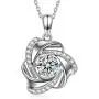DANCING HEART ✦Daybreak✦ Women Necklaces Valentine Jewelry Gifts for Women 3A Cubic Zirconia Necklaces Flower Necklaces Romantic Gift for Women