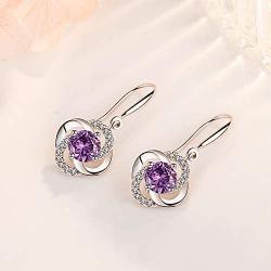 Four- Leaf Clover 5A Cubic Zirconia Sterling Silver Dangle Drop Earrings Gift for Women Gemini Sets