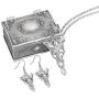 BAIHONG Silver Plated Arwens Evenstar Crystal Pendant Necklace Earrings with Jewelry Box Women,Girls