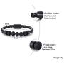 XUANPAI Personalized Custom Name Initial Lava Rock Bracelet Genuine Leather Bracelets with Magnetic Clasp