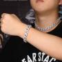 TOPGRILLZ 14mm Iced out 6 Times 14K Gold Filled Custom Baguette Diamond Miami Cuban Link Chain Choker for Men with Box Clasp