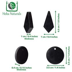 Shungite Pendant Necklace Set, Gift Set of Trendy Shungite Jewelry | Authentic Karelian Shungite Crystals