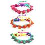 Adjustable Rainbow Spike Bracelet, Stone Material (3 Pieces)
