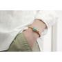 Genuine Italian Leather Bracelet in Multiple Color Combinations | Stone Closure | Handcrafted in Italy (Ginger)