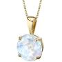 14 Karat Yellow Gold Created Opal Solitaire Pendant
