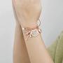 M MOOHAM Elephant Gifts for Women Girls, Rose Gold Initial Elephant Charm Bracelets for Women Girls Friends Mom Daughter Birthday Inspirational Jewelry