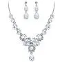 EVER FAITH Womens Wedding Jewelry Rhinestone Crystal Flower Teardrop Pendant Necklace Dangle Earrings Set EVER FAITH Womens Wedding Jewelry Rhinestone Crystal Flower Teardrop Pendant Necklace Dangle Earrings Set