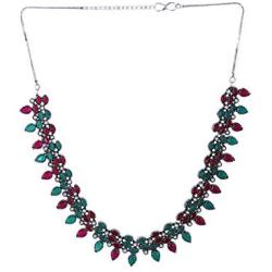Efulgenz Boho Vintage Antique Ethnic Gypsy Indian Oxidized Silver Crystal Cubic Zirconia Bridal Necklace Earrings Jewelry Set