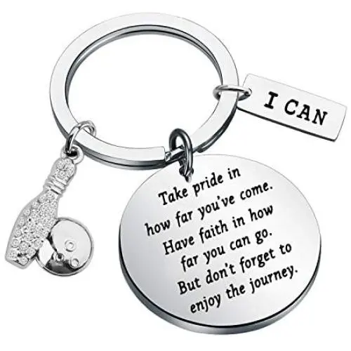 FUSTMW Bowling Ball Keychain Bowling Team Gifts Bowling Coach Keychain Bowling Player Inspiration Gifts for Bowling Lovers Jewelry Take Pride in How Far You Have Come FUSTMW Bowling Ball Keychain Bowling Team Gifts Bowling Coach Keychain Bowling Player Inspiration Gifts for Bowling Lovers Jewelry Take Pride in How Far You Have Come