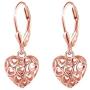 S925 Sterling Silver Heart Dangle Drop Stud Earrings for Women Girl