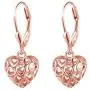 S925 Sterling Silver Heart Dangle Drop Stud Earrings for Women Girl