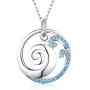 Bellrela 925 Sterling Silver Ocean Wave Pendant Necklace