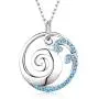 Bellrela 925 Sterling Silver Ocean Wave Pendant Necklace