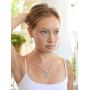 Mariell Silver Vintage Crystal Necklace and Earrings Jewelry Set for Prom, Bridal and Bridesmaids