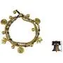 NOVICA Jasper and Brass Beaded Lucky Elephant Charm Bracelet, 7.5'' Colorful Siam Elephants