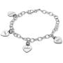 MyNameNecklace Personalized Link Bracelet with Engraved Dangle Heart Shape Charms Sterling Silver 925 or Gold Plating - Custom Made Mothers Jewelry Gift