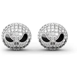 Jeulia 1.5 Carat Nightmare Earrings Jack Skellington Stud Earrings for Women Men Diamond 925 Sterling Silver Earrings Halloween Jewelry Romantic Jewelry Gift for Her Christmas Birthday Gift