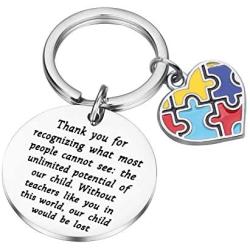 ENSIANTH Autism Teacher Keychain Autism Teacher Gift Autism Jewelry Gift Autism Teacher Appreciation Gift