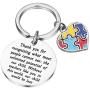 ENSIANTH Autism Teacher Keychain Autism Teacher Gift Autism Jewelry Gift Autism Teacher Appreciation Gift