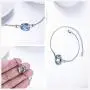 AOBOCO 925 Sterling Silver Bracelet with Swarovski Crystal, Dainty Sis Friendship Jewelry Gift for Women on Birthday Christmas