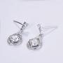 GULICX Silver Plated Base Round Cut Flawless CZ Cubic Zirconia Crystal White Women Drop Earrings