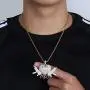 TOPGRILLZ Bubble Broken Heart Pendant Necklace 14K Gold Plated Lab Diamond Iced Out Chain for Men Women Sad Jewelry TOPGRILLZ Bubble Broken Heart Pendant Necklace 14K Gold Plated Lab Diamond Iced Out Chain for Men Women Sad Jewelry
