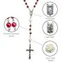 Nazareth Store Catholic Red Pearl Beads Rosary Jerusalem Necklace Our Rose Lourdes Medal & Cross NS