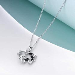 WINNICACA Cow Necklace Cow Gift Pendant 925 Sterling Silver Jewelry Birthday Mothers Day for Her Teen Girls