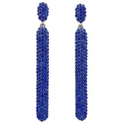 Long Rhinestone BIG BLING Large Fancy Unique Formal Prom Dangle Drop Post Earrings