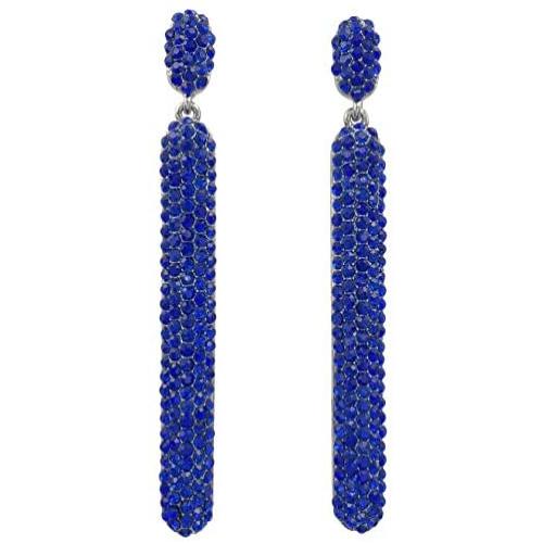 Long Rhinestone BIG BLING Large Fancy Unique Formal Prom Dangle Drop Post Earrings